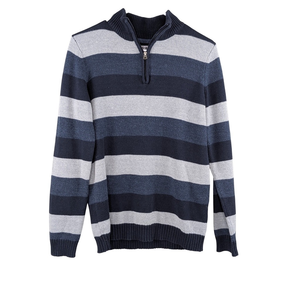 Silverlake Quarter Zip Sweater Mens XL Striped Knit Minimalist Preppy Academia‎